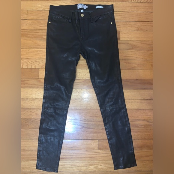 Frame Le Skinny de Jeanne leather legging pants in black 30 - Picture 11 of 14